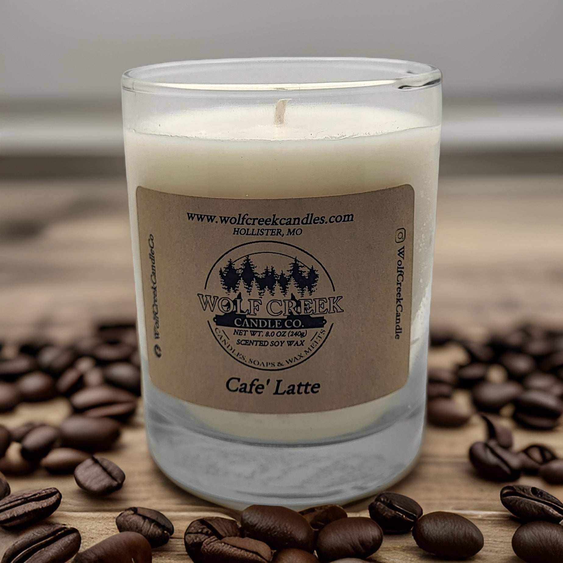 Cafe' Latte Soy Candle - Wolf Creek Candle Co.