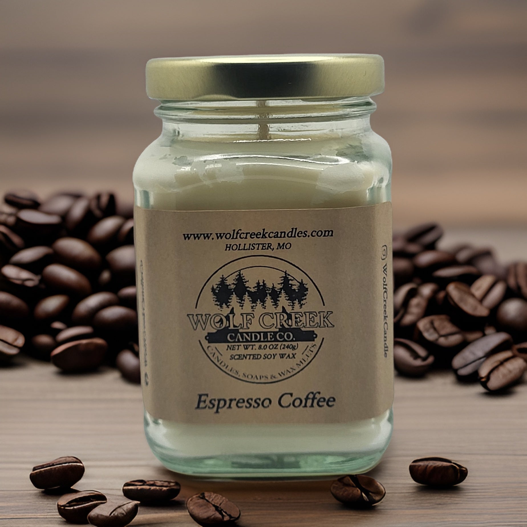 Espresso Coffee Soy Candle - Wolf Creek Candle Co.