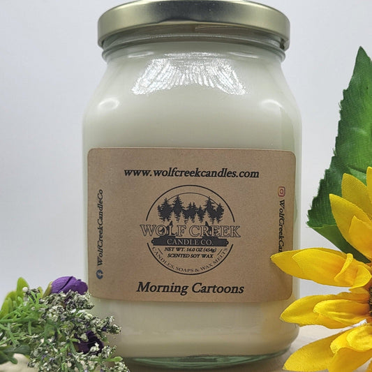 Morning Cartoons 16 oz | Candle - Wolf Creek Candle Co.