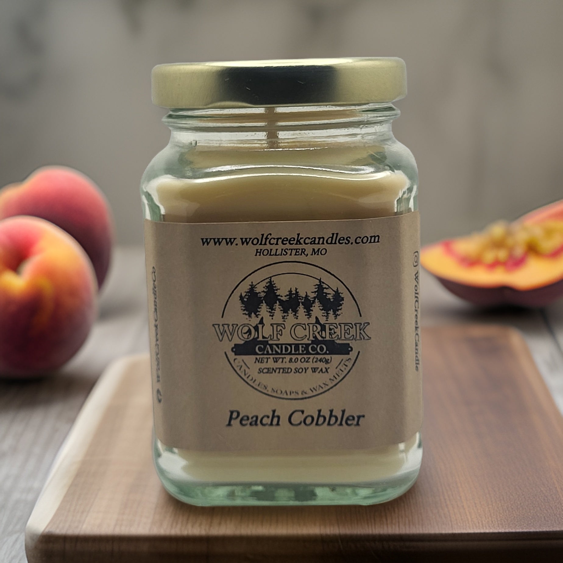 Peach Cobbler Soy Candle - Wolf Creek Candle Co.